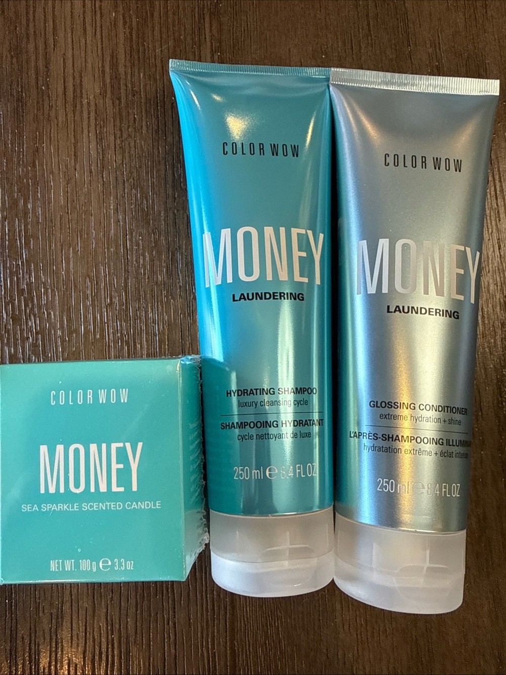 Color Wow MONEY Hydrating Shampoo & Glossing Conditioner Set Candle